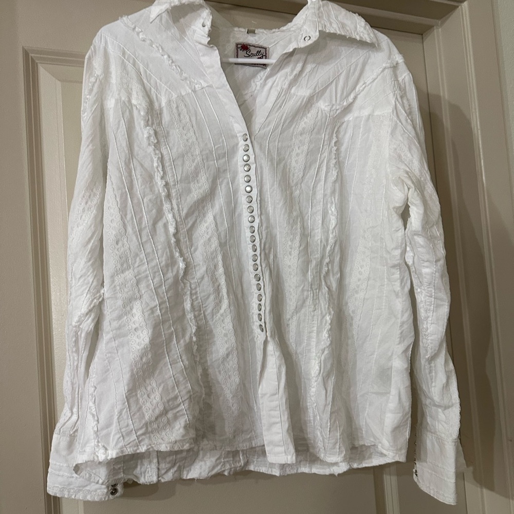 Scully Shirt Women’s Size XL White Button Up Western Rangewear Style